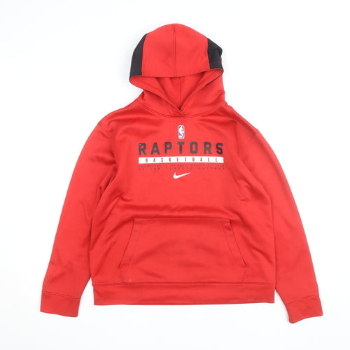 Nike NBA Raptors Boys Red Dri-FIT Pullover Hoodie Size M 137-147cm