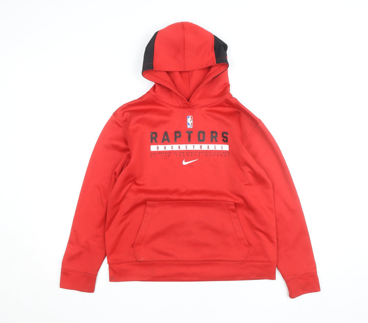 Nike NBA Raptors Boys Red Dri-FIT Pullover Hoodie Size M 137-147cm