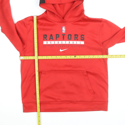Nike NBA Raptors Boys Red Dri-FIT Pullover Hoodie Size M 137-147cm