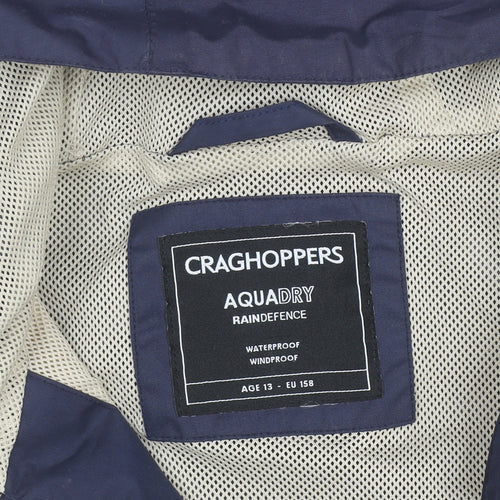 Craghoppers Teens Multicoloured Waterproof Hooded Rain Jacket Size 164