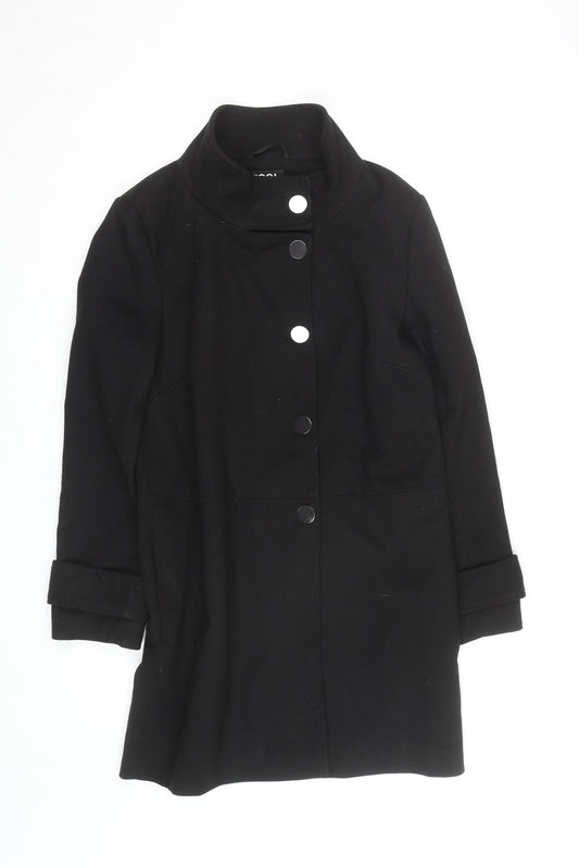 Debenhams Women’s Black Mid-Length Coat Size 10 Classic Overcoat