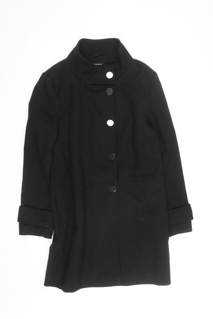 Debenhams Women’s Black Mid-Length Coat Size 10 Classic Overcoat