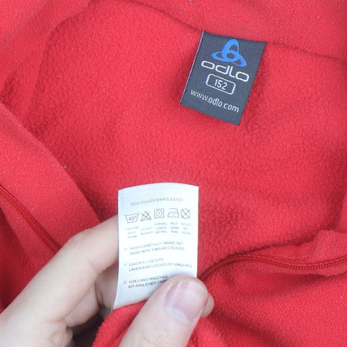 Odlo Red Fleece 1/2 Zip Activewear Jacket Womens 12 Teen