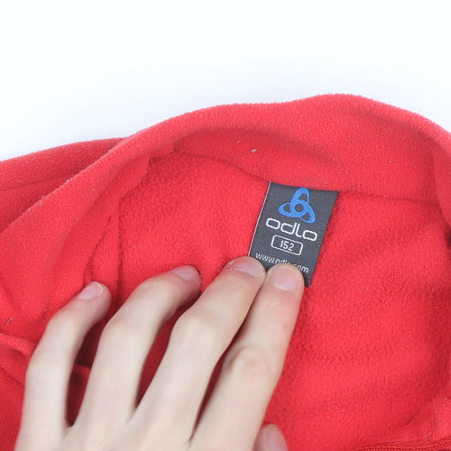 Odlo Red Fleece 1/2 Zip Activewear Jacket Womens 12 Teen