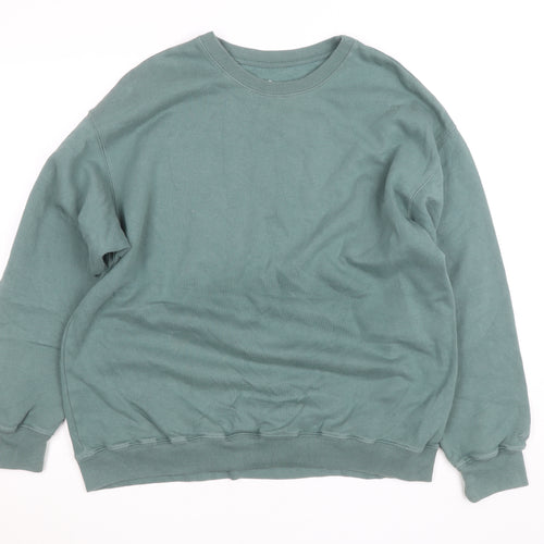 Hollister Womens Green Pullover Sweatshirt Medium Crew Neck Casual
