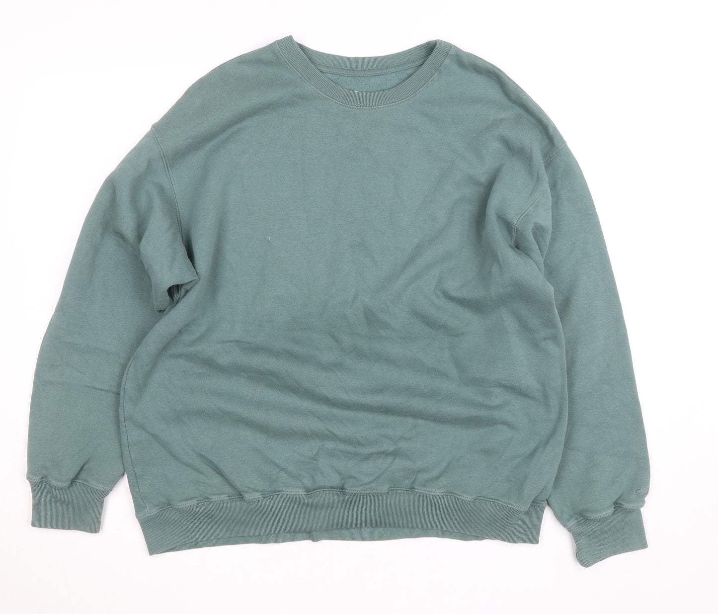 Hollister Womens Green Pullover Sweatshirt Medium Crew Neck Casual