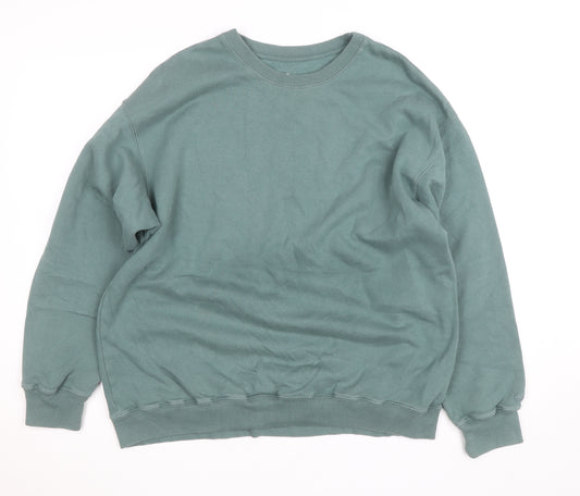 Hollister Womens Green Pullover Sweatshirt Medium Crew Neck Casual