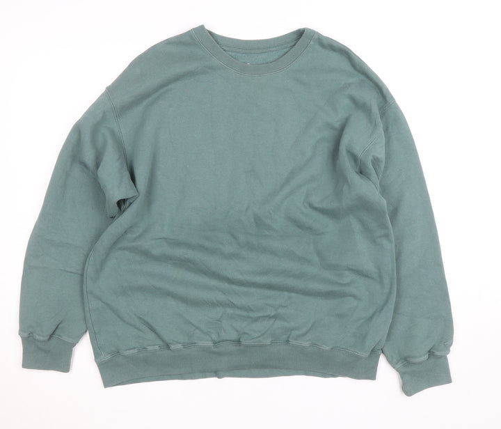 Hollister Womens Green Pullover Sweatshirt Medium Crew Neck Casual