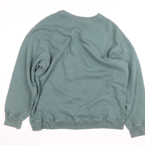 Hollister Womens Green Pullover Sweatshirt Medium Crew Neck Casual