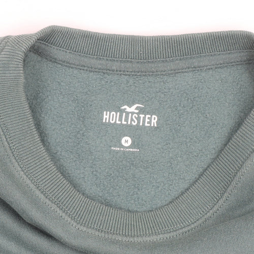 Hollister Womens Green Pullover Sweatshirt Medium Crew Neck Casual