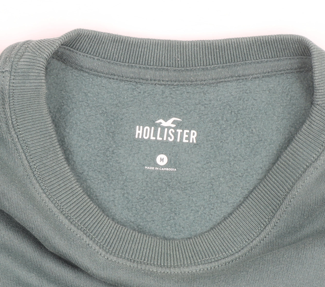 Hollister Womens Green Pullover Sweatshirt Medium Crew Neck Casual