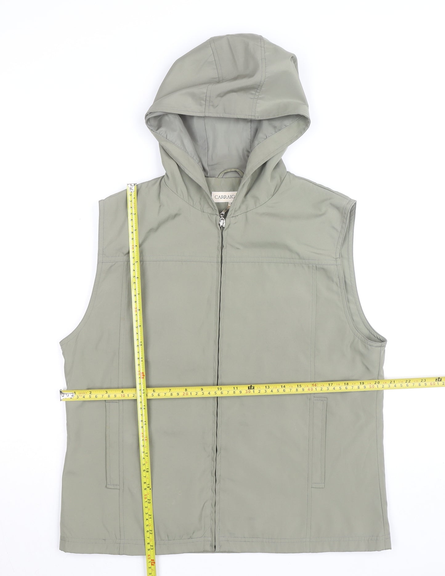 Carraig Donn Women’s Green Hooded Full Zip Waistcoat Size M