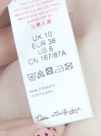 Miss Selfridge Women’s Beige Wrap Satin Blouse Size 10