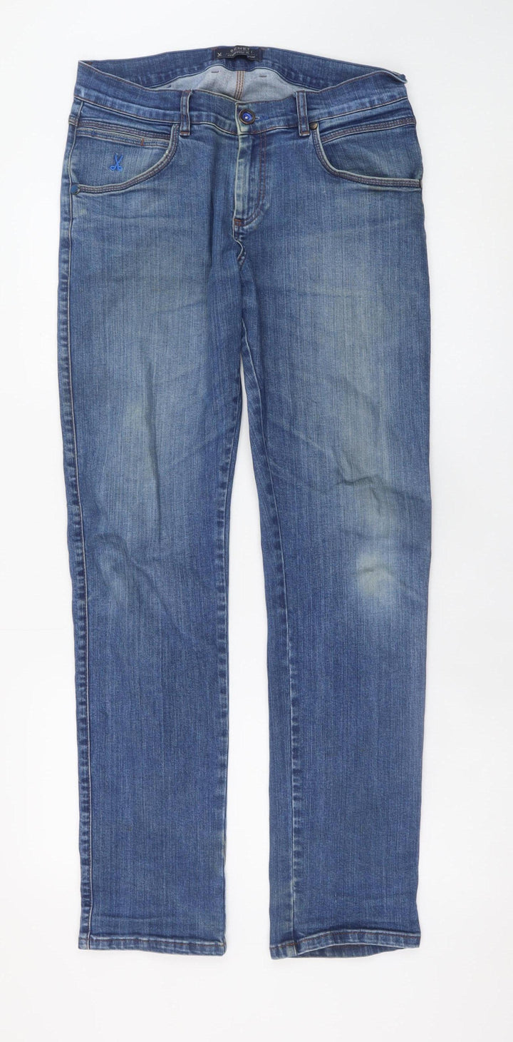 Benetti Men's Blue Light Wash Straight Fit Stretch Denim Jeans 34R