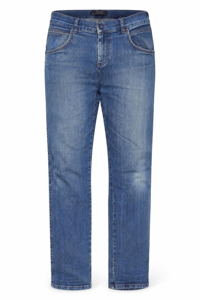 Benetti Men's Blue Light Wash Straight Fit Stretch Denim Jeans 34R
