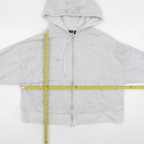 ASOS DESIGN Unisex Grey Full Zip Hoodie Size S Relaxed Fit