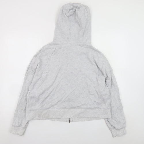 ASOS DESIGN Unisex Grey Full Zip Hoodie Size S Relaxed Fit
