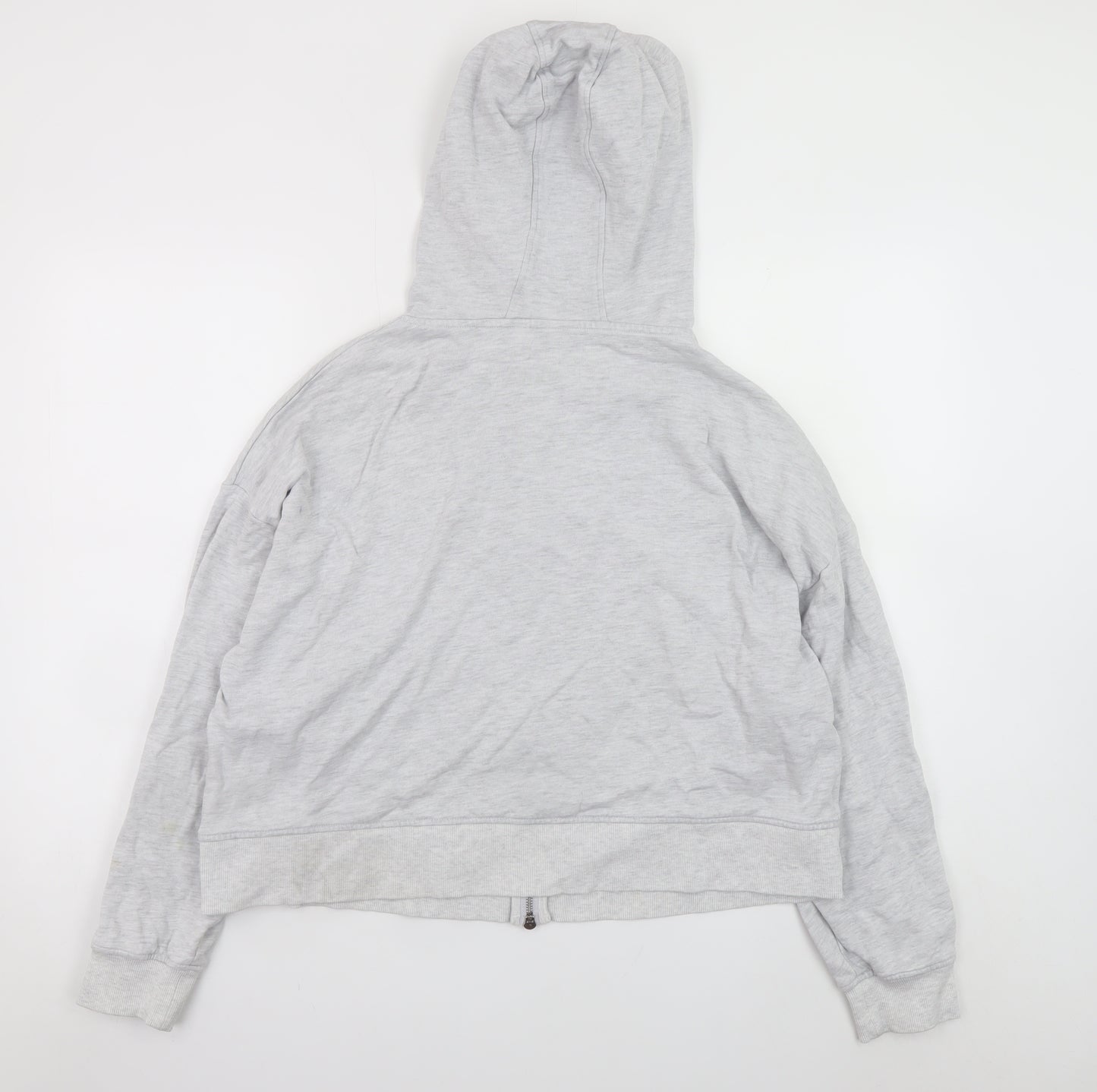 ASOS DESIGN Unisex Grey Full Zip Hoodie Size S Relaxed Fit