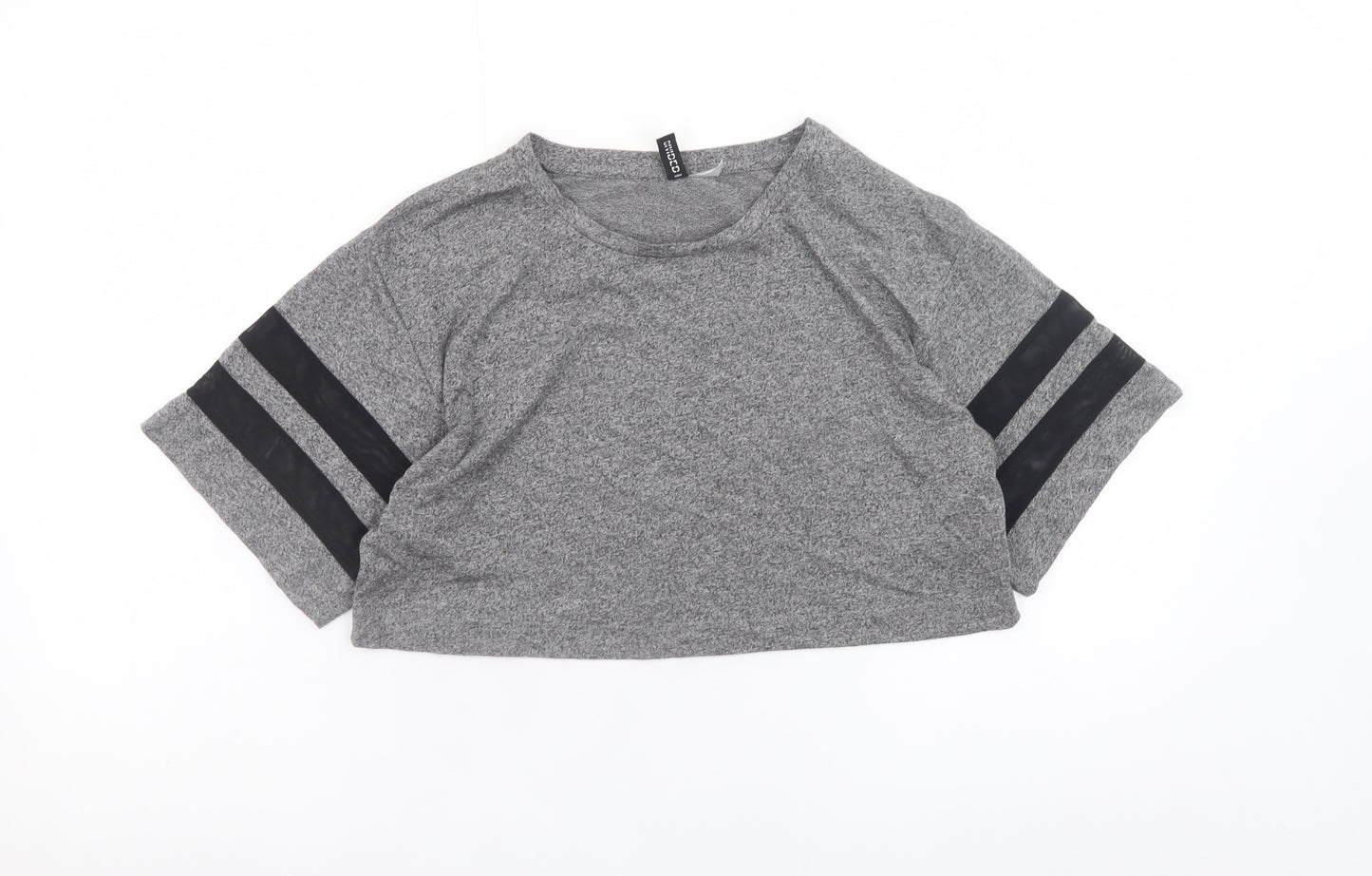 H&M Divided Women’s Grey Cropped Jersey T-Shirt Size S