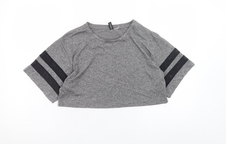 H&M Divided Women’s Grey Cropped Jersey T-Shirt Size S