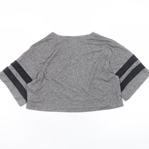 H&M Divided Women’s Grey Cropped Jersey T-Shirt Size S
