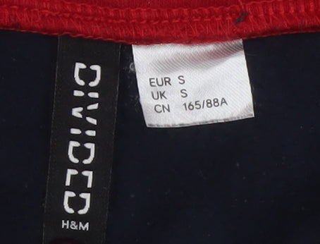 H&M Divided Women’s Navy Red Colourblock 1/2 Zip Sweatshirt Size S