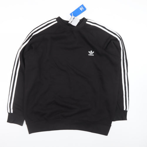 Adidas Men's Black XL Pullover Sweatshirt Crew Neck 3-Stripes