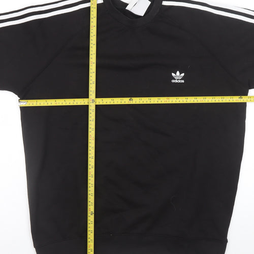 Adidas Men's Black XL Pullover Sweatshirt Crew Neck 3-Stripes