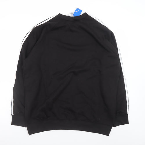 Adidas Men's Black XL Pullover Sweatshirt Crew Neck 3-Stripes