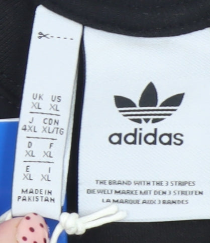 Adidas Men's Black XL Pullover Sweatshirt Crew Neck 3-Stripes