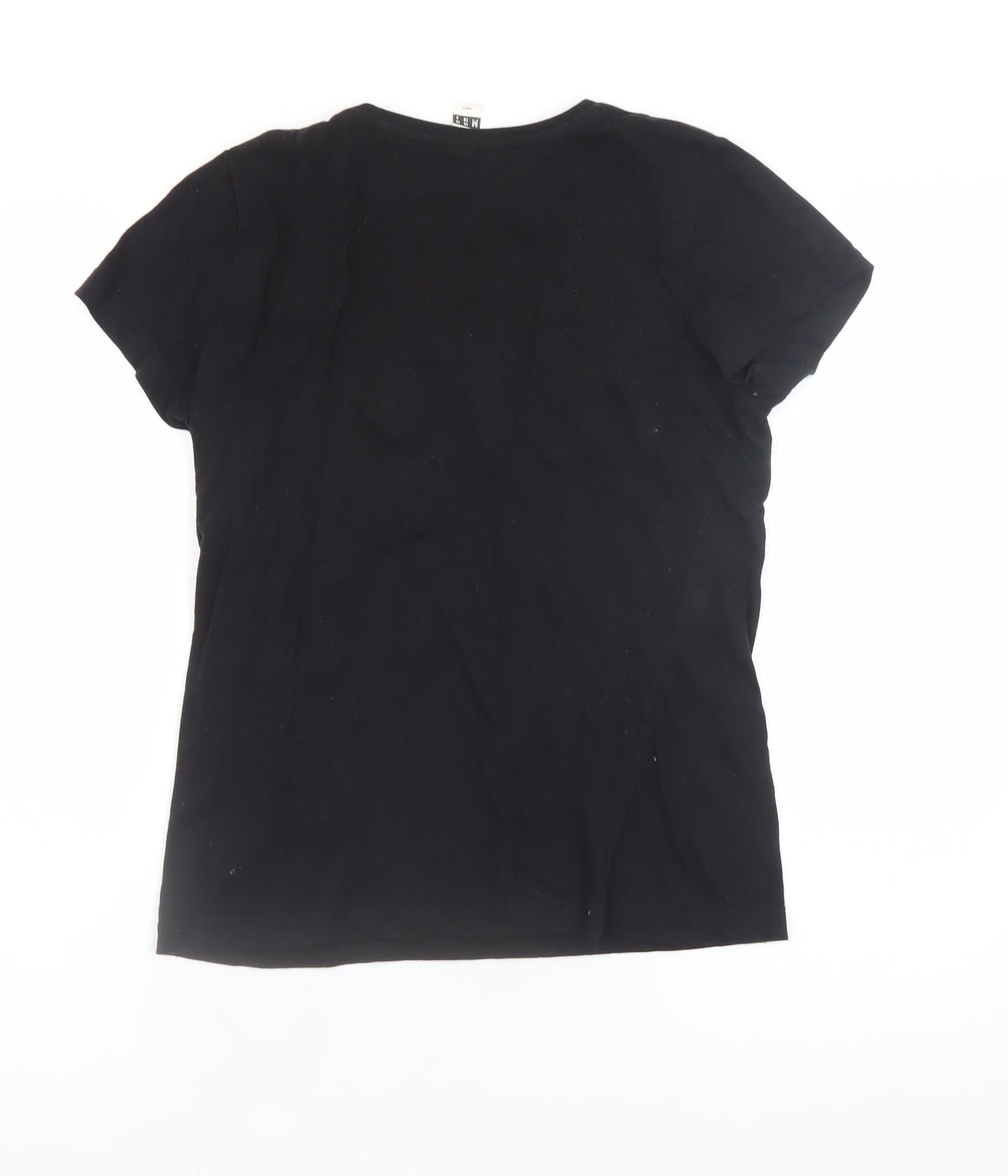 The North Face Womens Black Pink Logo Cotton T-Shirt UK 10 M