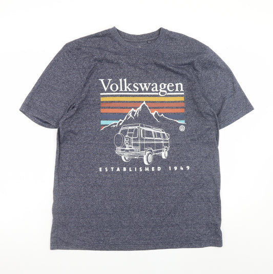 Volkswagen Men's Blue Graphic Short Sleeve T-Shirt Size L