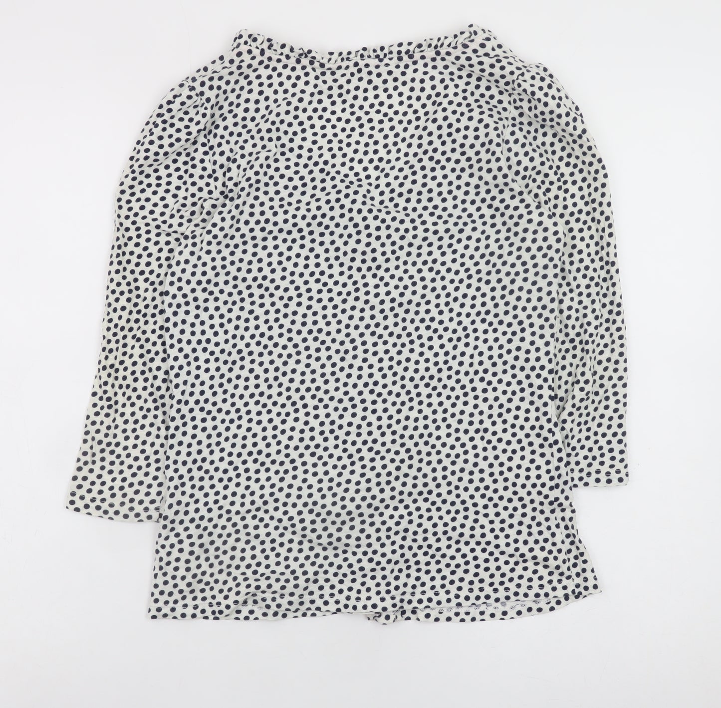 Boden Women's White Polka Dot Cotton Blouse Size 10R 3/4 Sleeve