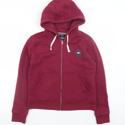 SoulCal & Co Women's Burgundy Full Zip Hoodie UK 12 Cotton Blend