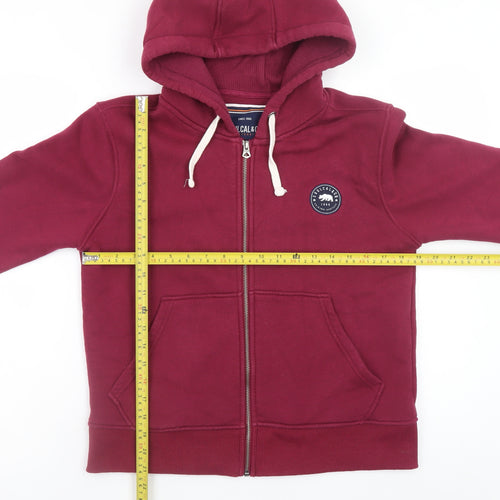 SoulCal & Co Women's Burgundy Full Zip Hoodie UK 12 Cotton Blend