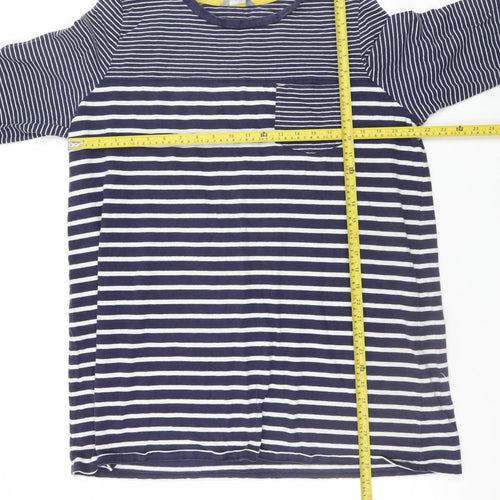 Principles Women Blue Striped Shift Dress Size 22 Cotton 3/4 Sleeve