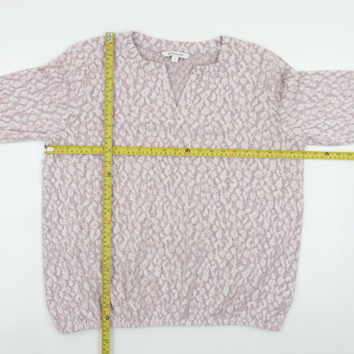 Bonmarché Women Pink Animal Print Knit Blouse Size 16