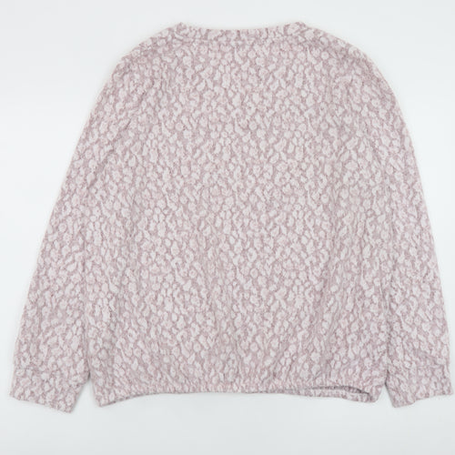 Bonmarché Women Pink Animal Print Knit Blouse Size 16