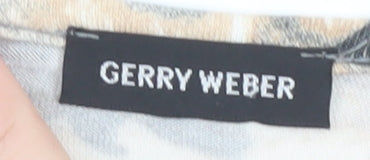 Gerry Weber Women's Multicoloured Animal Print Wrap V-Neck Blouse Size 14