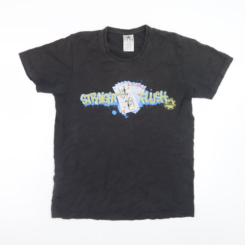 Adidas Men's Black Graphic Straight Flush T-Shirt Size M