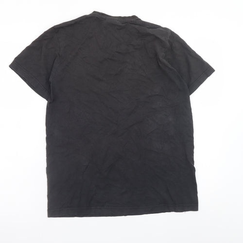 Adidas Men's Black Graphic Straight Flush T-Shirt Size M