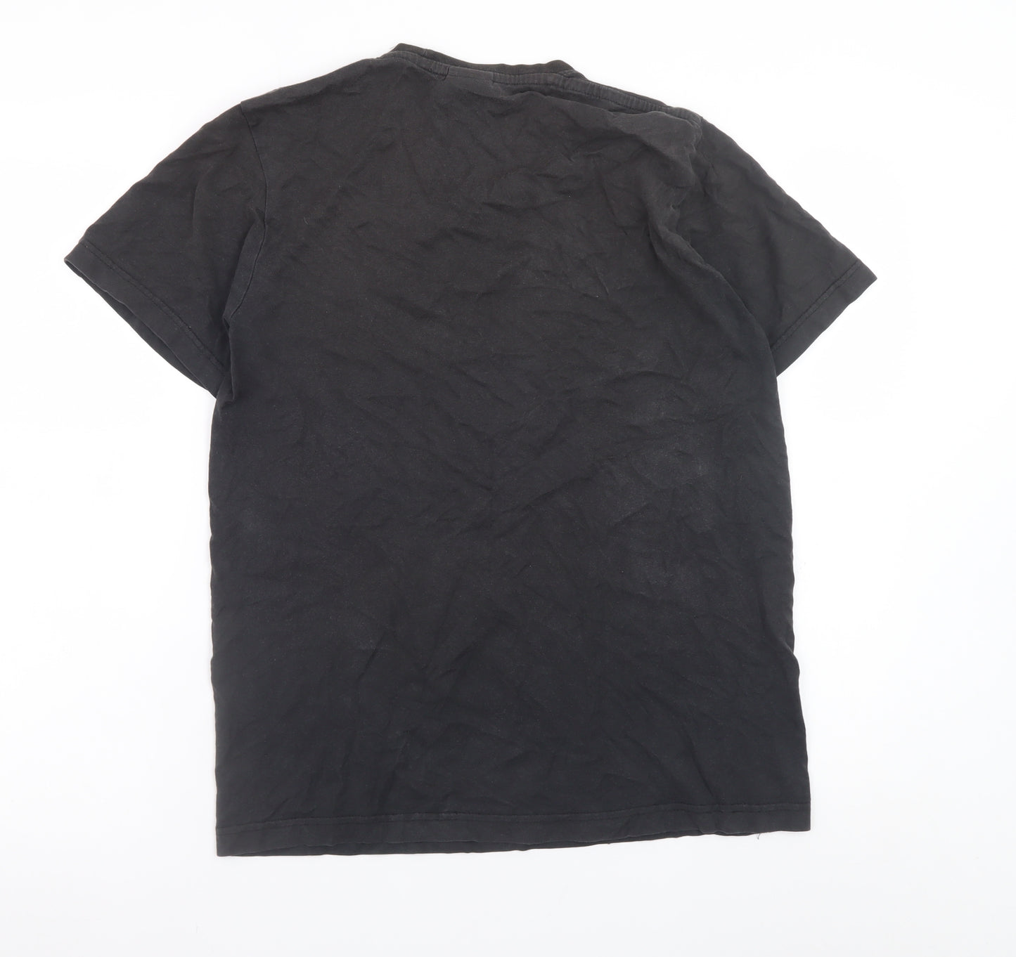 Adidas Men's Black Graphic Straight Flush T-Shirt Size M