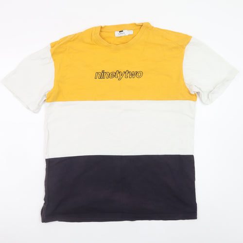 Topman Men's Multicoloured 'Ninetytwo' Crew Neck Cotton T-Shirt Size M