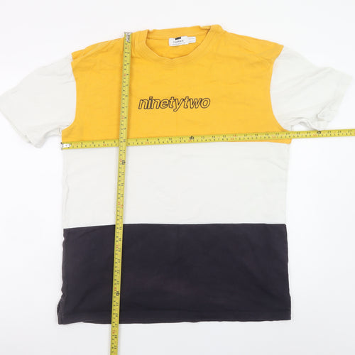 Topman Men's Multicoloured 'Ninetytwo' Crew Neck Cotton T-Shirt Size M