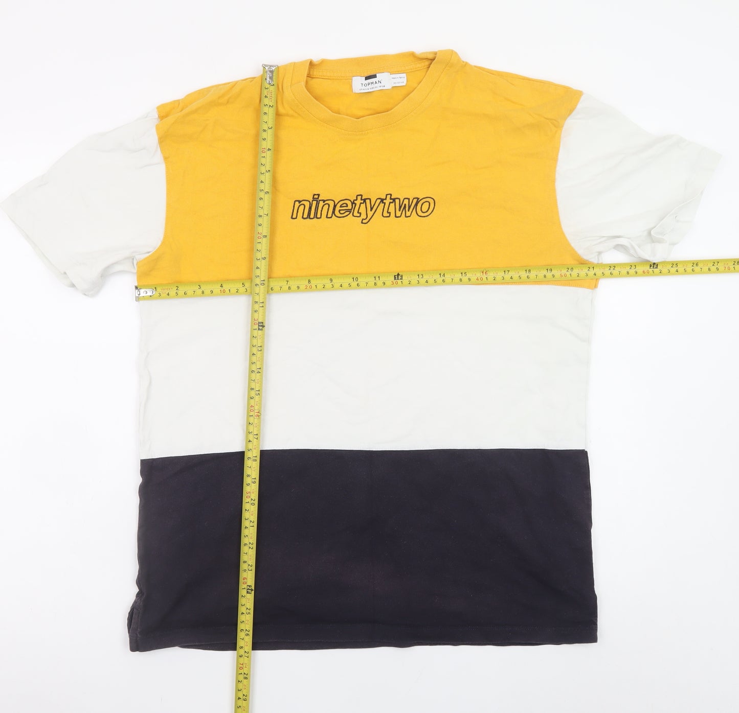 Topman Men's Multicoloured 'Ninetytwo' Crew Neck Cotton T-Shirt Size M