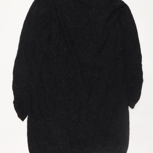 Whistles Women Black Size 12 Knit Jumper Dress Long Sleeve
