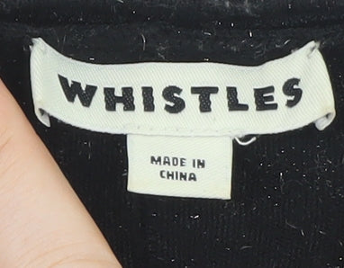 Whistles Women Black Size 12 Knit Jumper Dress Long Sleeve