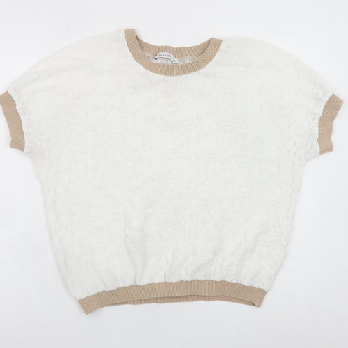 Gallery Women Ivory Short Sleeve Basic T-Shirt Size M