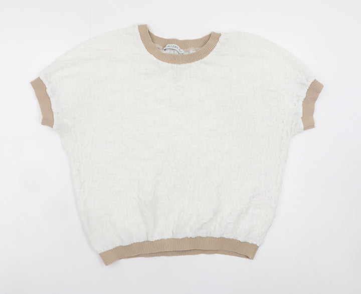 Gallery Women Ivory Short Sleeve Basic T-Shirt Size M