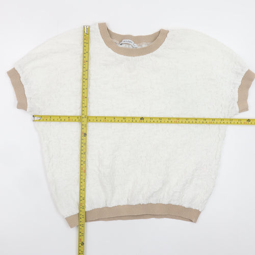 Gallery Women Ivory Short Sleeve Basic T-Shirt Size M